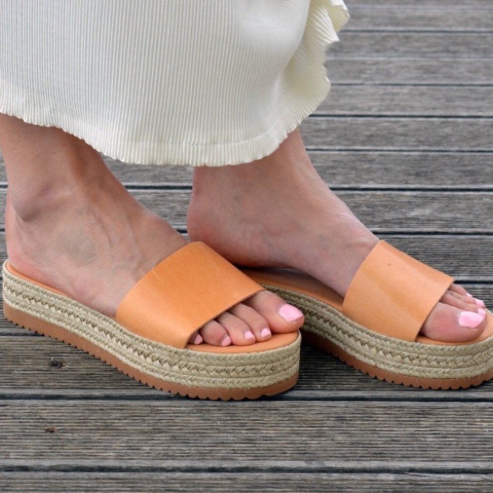 Greek Leather Slide Sandals